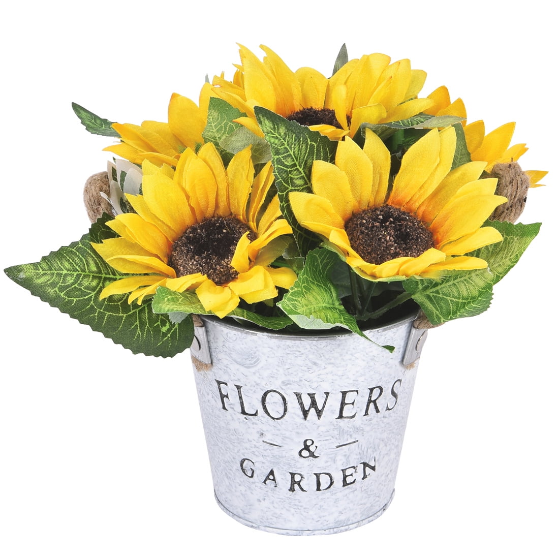 Dolicer Artificial Flowers Sunflower Pot, Silk Sunflower Decor, Yellow Fake Flower in Pots for Table Centerpiece Wedding Home Decor