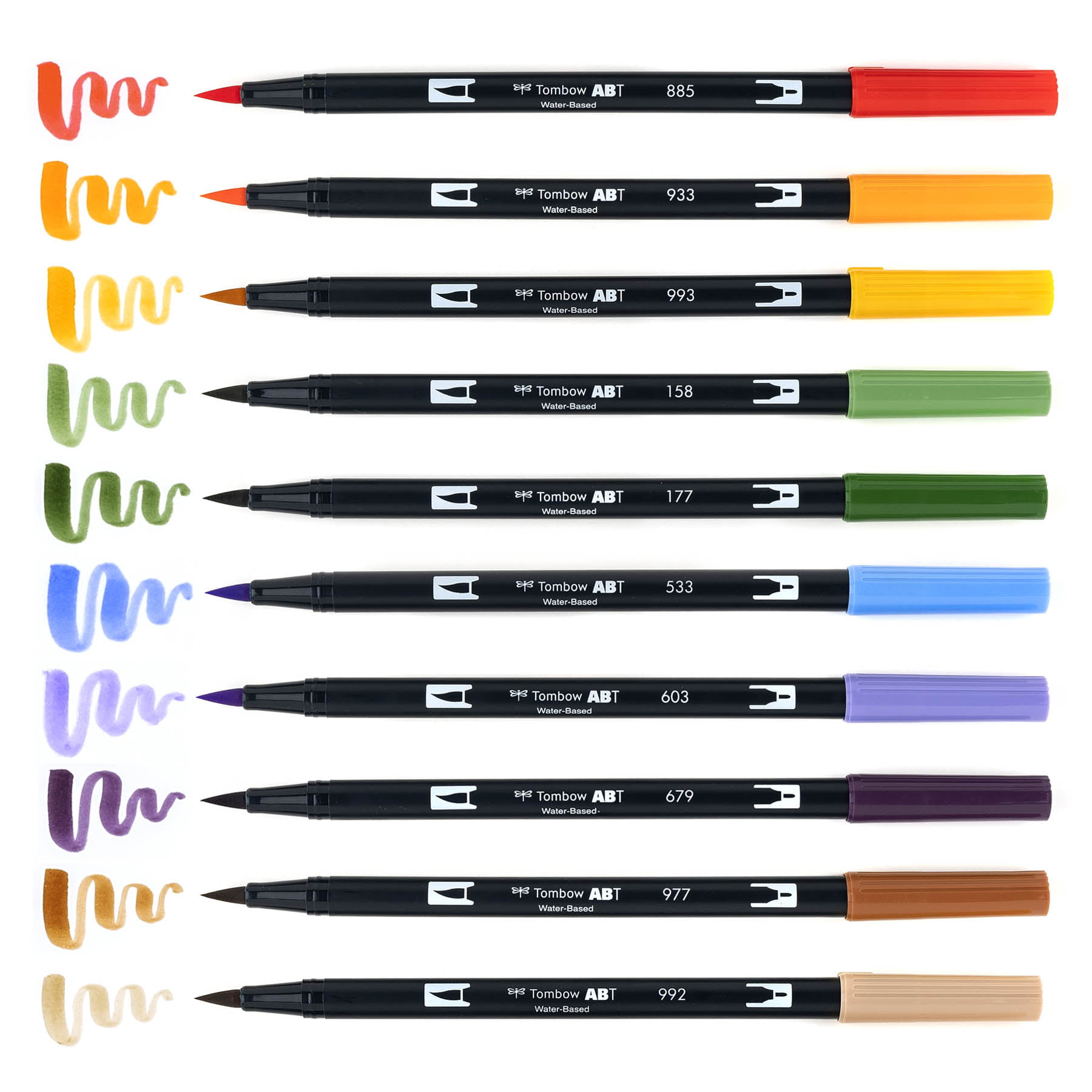  Tombow 56186 Dual Brush Pen Art Markers, Muted, 10-Pack.  Blendable, Brush and Fine Tip Markers : Everything Else