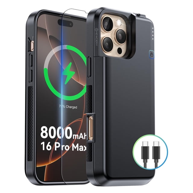 Carcasa de Batería NEWDERY 8000mAh USB-C para iPhone 16 Pro Max