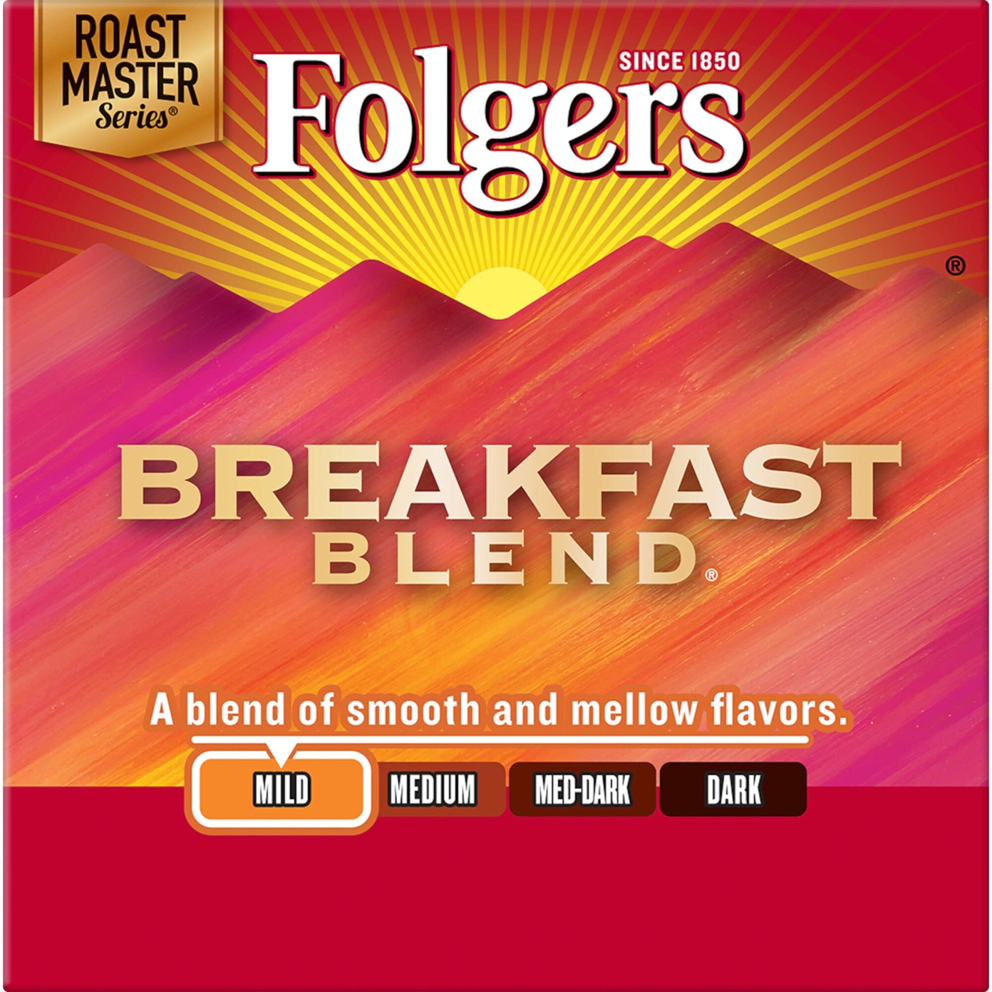 Folgers Breakfast Blend Keurig k-Cup Pods Mild Roast Coffee 12 Count (Pack of 6)