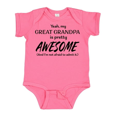 

Inktastic Yeah My Great Grandpa is Pretty Awesome Gift Baby Boy or Baby Girl Bodysuit