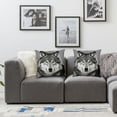 thumbnail image 3 of COMIO Square 2-Piece Short Plush Pillowcase (Universal 1) Animal Wolf Satin White, 3 of 6