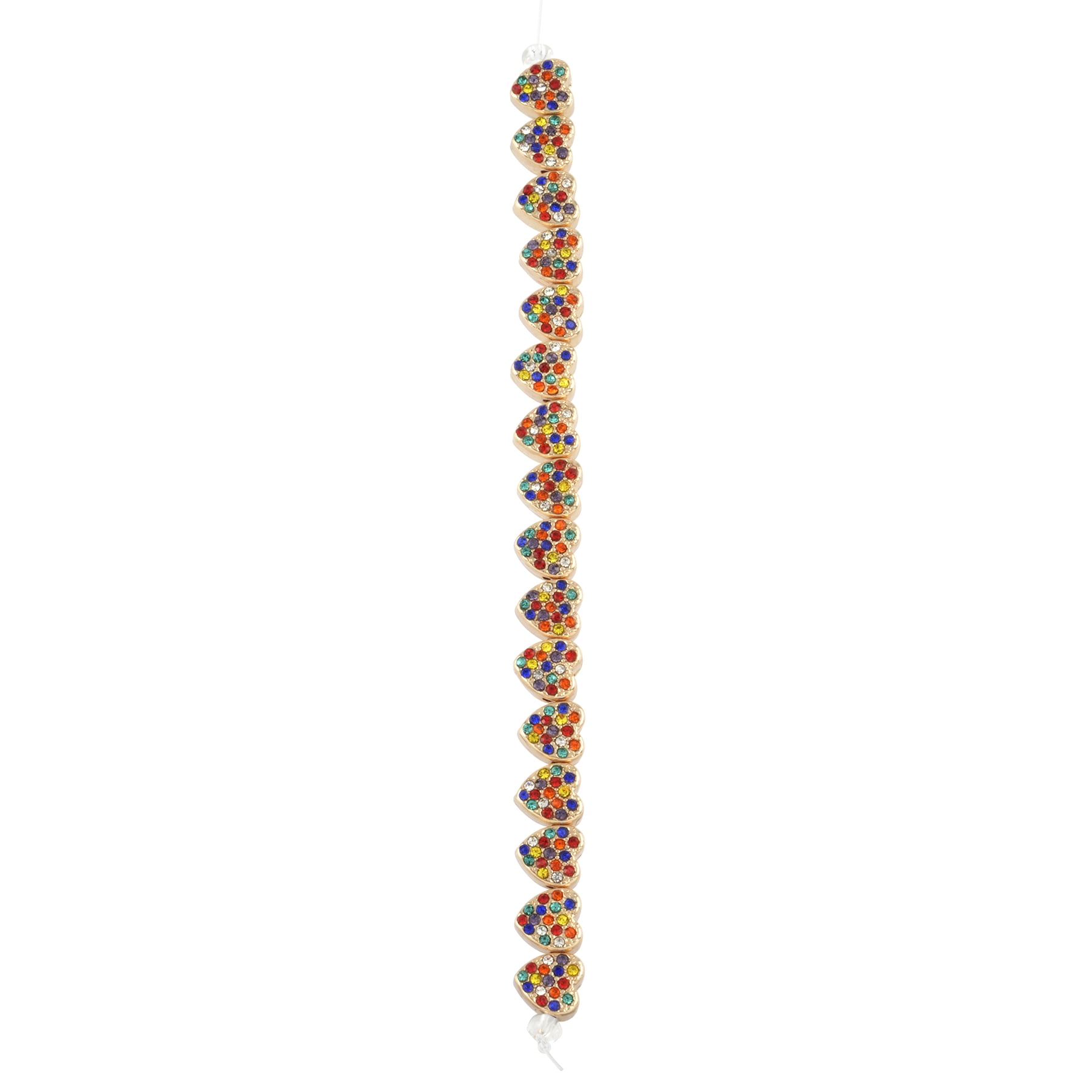 Multicolor Studded Heart Beads - 8mm by Bead Landing 16pc