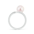 thumbnail image 2 of ANGARA Japanese Akoya Cultured Pearl Olive Leaf Wrap Ring in 14K White Gold for Women | June Birthstone, Birthday, Anniversary, Jewelry Gift for Women | Pearl Ring, 2 of 8