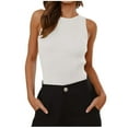 thumbnail image 1 of Tank Top for Women, Womens Solid Color Round Neck Tank Top, 1 of 6