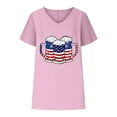 thumbnail image 4 of Summer Tops for Women Viikei Womens tops V Neck Cotton,Women V-neck Print T-Shirts Fashion Comfortable Female Blouses Pink XXL, 4 of 4