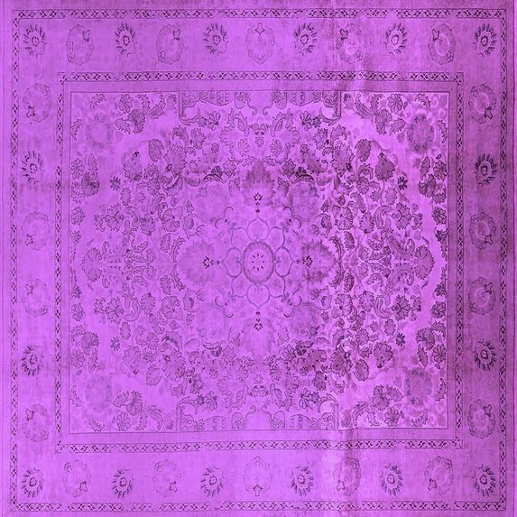 Ahgly Company Indoor Square Oriental Purple Traditional Area Rugs, 6' Square