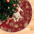 thumbnail image 5 of FMSHPON White Gold Snowflakes Xmas Christmas Tree Skirt Stand Mat for Holiday Party Decoration Indoor Outdoor 36 inches, 5 of 6