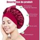 thumbnail image 2 of 2 Gorros de Satén para Dormir, Gorros de Satén Reutilizables, Gorros de Dormir para Mujer para Proteger el Cabello Rizado Largo y Corto (Negro, Rojo Vino) Sincero Electrónica, 2 of 5