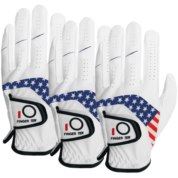 Golf Gloves Men Value3 Pack for Left Hand, Comfortable Soft & All Weather Grip Mens Golf Glove, Sizes S M ML L
