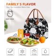 thumbnail image 2 of Lunch Bags for Women Insulated Lunch Box Cooler Bag Waterproof Lunch Kit Portable Large Meal Prep Container Work Tote Bag for Ladies White Rose, 2 of 6