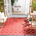 thumbnail image 2 of SAFAVIEH Courtyard Alina Geometric Quatrefoil Indoor/Outdoor Area Rug, Red/Bone, 9' x 12', 2 of 14