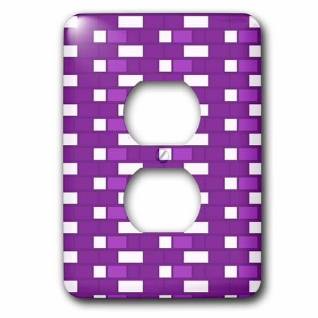 3dRose Purple and White Brick Wall - 2 Plug Outlet Cover (Best Wall Plugs For Brick)