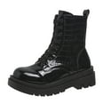thumbnail image 2 of EGNMCR Bottes de Neige d'Hiver pour Femmes, Bottes d'Hiver pour Femmes, Bottines Élastiques Rétro pour Femmes, Chaussures à Bout Rond à Talon Plat et Frenum pour Femmes, 2 of 7