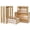 Natural, variant on MODE HOME Set of 4 Large Torched Wood Decorative Storage Crates, Nesting Wooden Crates for Display Rustic, Farmhouse Wooden Storage Container Boxes Made from Solid Wood