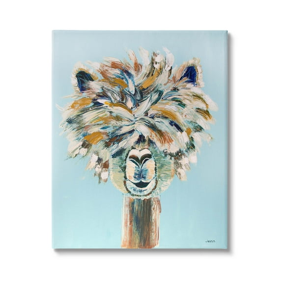 Fluffy Alpaca Happy Animal Animals & Insects Painting Gallery Wrapped Canvas Print Wall Art