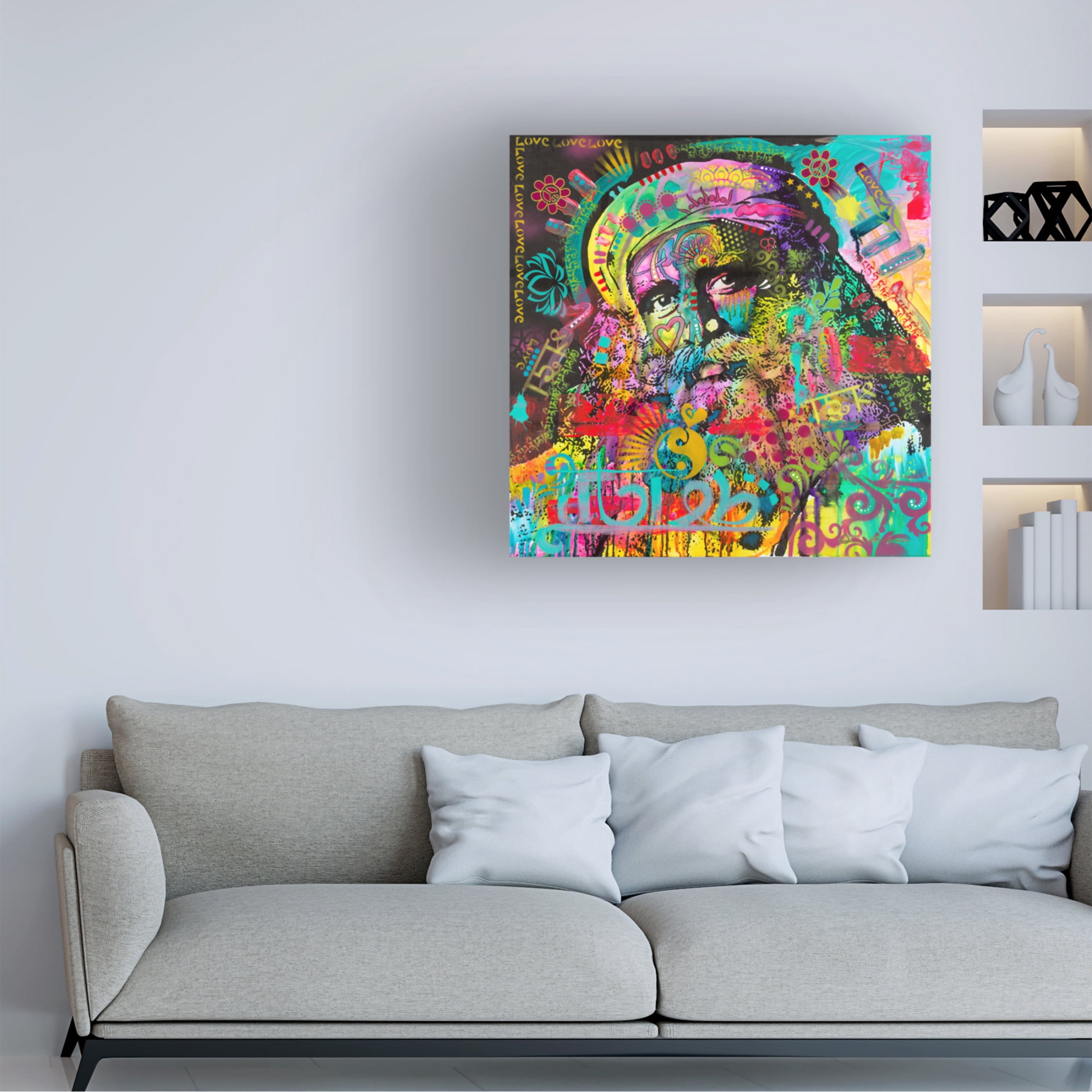 Canvas Wall Art - Dean Russo 'Sadhguru' Wall Art for Living Room, Bedroom, or Office Décor by Trademark Fine Art - 18 x 18 Inches
