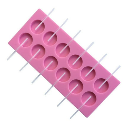 

Silicone Molds 12 -Capacity Hard Tack Candy Lollypop Mould Pink