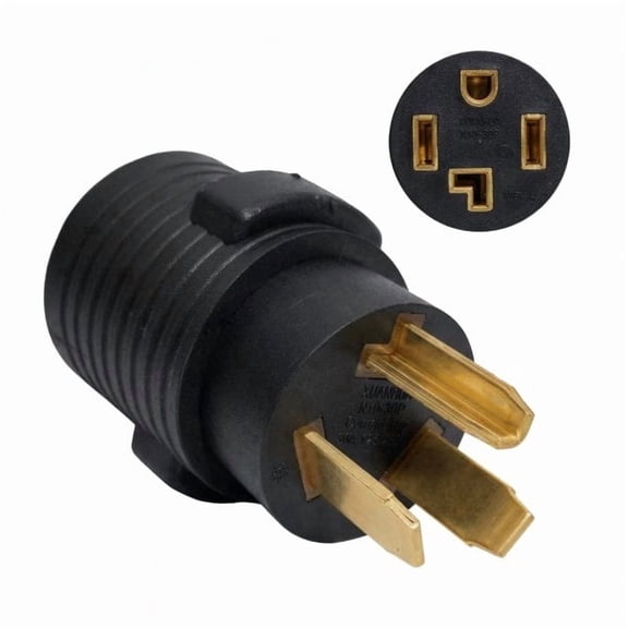 3 Prong to 4 Prong Dryer Adapter Plug, NEMA 10-30P Male to 14-30R Female, 3 Prong Older Dryer Plug (pre-1996) to 4-Prong New Dryer (Post-1996) Receptacle Non-grounding