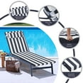 thumbnail image 3 of Outdoor Lounge Chair Cushion, 72×21 in Waterproof Patio Replacement Cushions with Headres, 3 in High-Density Sponge for Lawn Pool （4pc, Navy blue white stripes）, 3 of 6