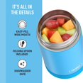 thumbnail image 4 of THERMOS FUNTAINER 16 Ounce Stainless Steel Vacuum Insulated Food Jar with Folding Spoon, Denim Blue, 4 of 6
