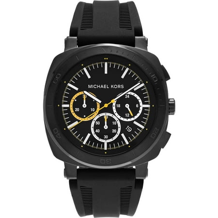 Michael Kors Men's Stainless Steel MK8554 Bax Chronograph Dial Silicone Strap Dress Watch