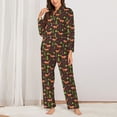 thumbnail image 2 of Picia Fox In Forest Pattern Women’s Long-Sleeve Sleepwear Set - Soft 2-Piece Loungewear with Pockets, Comfy PJs for Relaxing Nights-Small, 2 of 7