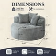 thumbnail image 3 of Sdorens Oversized Boneless Round Lounge,Boneless Chaise Lounge Indoor furniture Upholstered Sleeper Couch Deep Seat for Living Room,Bedroom,No Assembly,Light Grey(Plush Corduroy), 3 of 17