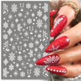thumbnail image 1 of Pegatinas 3D para uñas, calcomanías de dibujos animados de invierno, Elk, Papá Noel, copo de nieve, conejo, diseño deslizante, esmalte de uñas, arte de uñas, decoración DIY, 1 of 4