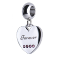 thumbnail image 1 of Charm para Pulsera LuckyLy, Dije de Corazón, Acero Inoxidable y Zirconia Cúbica, Modelo Forever plateado UNITALLA, 1 of 8