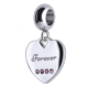 thumbnail image 1 of Charm para Pulsera LuckyLy, Dije de Corazón, Acero Inoxidable y Zirconia Cúbica, Modelo Forever plateado UNITALLA, 1 of 8