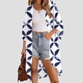 thumbnail image 4 of Xdegoge Kimono Cardigans for Women Open Front Half Sleeve Boho Tropical Print Cover Up Sheer Chiffon Duster Lightweight Summer Casual Daily Outerwear, 4 of 9
