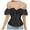 Black, variant on Corset Top Bustier for Women with Sleeve Plus Size off The Shoulder Waist Cincher Lingerie Shapewear
