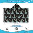 thumbnail image 2 of Black Christmas Tree Pattern Hooded Bath Towel，50"x30" for Ages 3 To 12 Kids, Quick Dry Lightweight Soft Microfiber Hood Beach Towel Cover Up for Kids, 2 of 7
