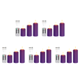 thumbnail image 1 of Velas LED Regulables  Recargables Por USB Sin Llama Color Rosa Y Morado 3 Uds., 1 of 4