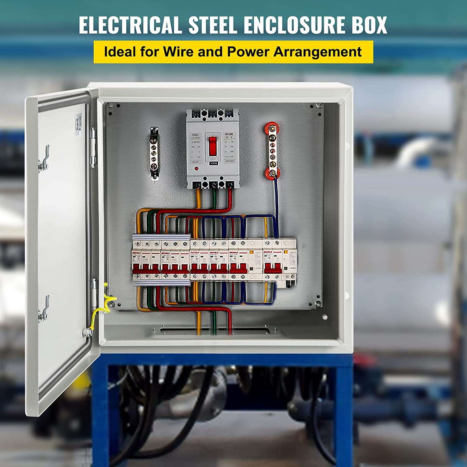 NEMA Steel Enclosure, 24 x 24 x 12'' NEMA 4X Steel Electrical Box, IP66 Waterproof & Dustproof, Outdoor/Indoor Electrical Junction Box, with Mounting Plate