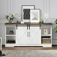 Farmhouse TV Stand for 65Inch TV, White Entertainment Console with