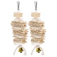 thumbnail image 3 of 2Pcs Bird Chew Toys Parrots Cuttlefish Bone Corn Husk Loofah String Pendant Climbing Biting Toys, 3 of 9