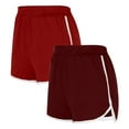 thumbnail image 2 of YOIAVAIOY 2 Pack Women's Yoga Dance Short Pants Sport Shorts Summer Athletic Cycling Hiking Sports Shorts Red L, 2 of 3
