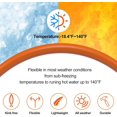 thumbnail image 5 of 75 ft Garden Hose 75ft Water Hose Heavy Duty 5/8 in. Flexible & Lightweight | 600 Burst PSI | 8 Function Nozzle | 3/4" Brass Fittings | Kink-less Hybrid Rubber Hose for Garden Yard Outdoor Watering, 5 of 6