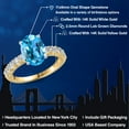thumbnail image 2 of Gem Stone King 14K Two Tone Gold Swiss Blue Topaz and Lab Grown Diamond Engagement Ring for Women | 4.65 Cttw | Oval 11X9MM | Gemstone November Birthstone | Size 6, 2 of 6