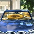 thumbnail image 4 of Qxltty Cyan Butterfly Sunflower Car Windshield Sunshades Foldable UV Rays Sun Visor Protector Keep Your Vehicle Cool 55×27.6in, 4 of 8