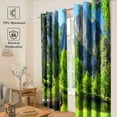 thumbnail image 3 of Mountains Forest Blackout Curtains Jungle Green Trees River in Bright Sunshine Nature Scenery Decor Bedroom Living Room Darkening Grommet Window Drapes 2 Panel Set, 52"x63", 3 of 6
