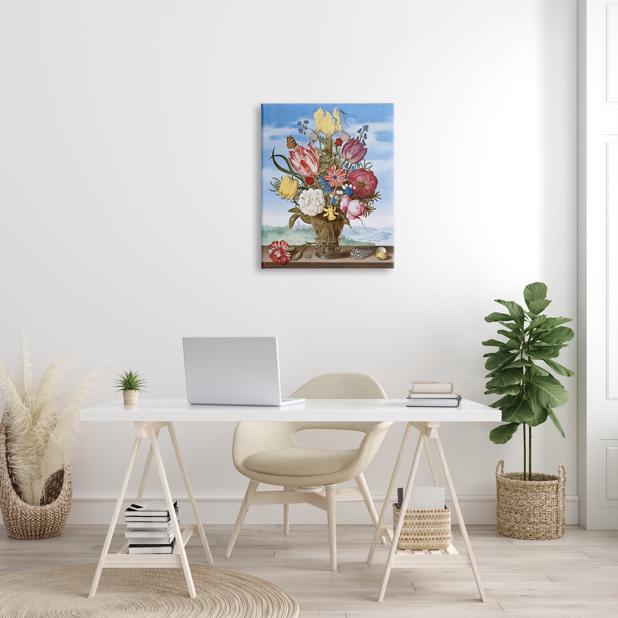 Stupell Industries Bouquet of Flowers on Edge Classic Ambrosius Bosschaert Painting Painting Gallery Wrapped Canvas Print Wall Art, Design by one1000paintings