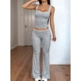 thumbnail image 3 of Women'S Fitness Suit Two-Piece Vest with Wide-Leg Leggings Suit Hot Girl Dark Gray XL, 3 of 5