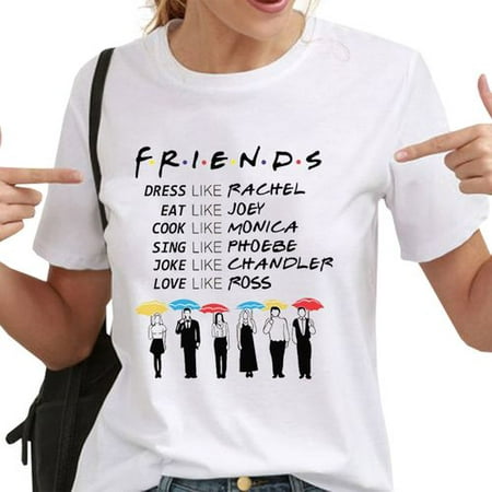 Fancyleo Womens Friends TV Show T Shirt Summer Short Sleeve Funny Graphic Tee