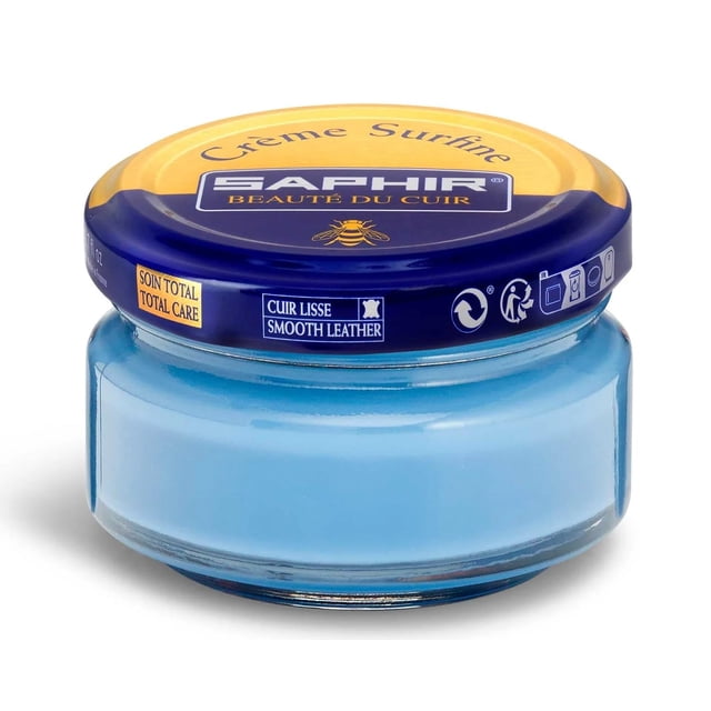 Crema Para Calzado SAPHIR Surfine Cera de Abeja 50 ml Azul Jean
