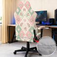 thumbnail image 3 of SCRAWLGOD Rose Cup Diamond Plaid Print Green Pink Set of 4 Gaming Chair Covers with Armrest Covers Elastic Universal Fit Gaming Chair Slip Cover Set Dustproof Rotating Armchair Slipcovers, 3 of 7