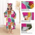 thumbnail image 3 of FORMRS Wearable Blanket Hoodie with Sleeves for Kids Cozy Flannel Sweatshirt, Abstract Geometric Pattern, 3 of 7