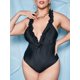 thumbnail image 1 of Traje de baño de una sola pieza con volante de tamaño grande Rosegal Blusas Tallas Grandes, 1 of 5